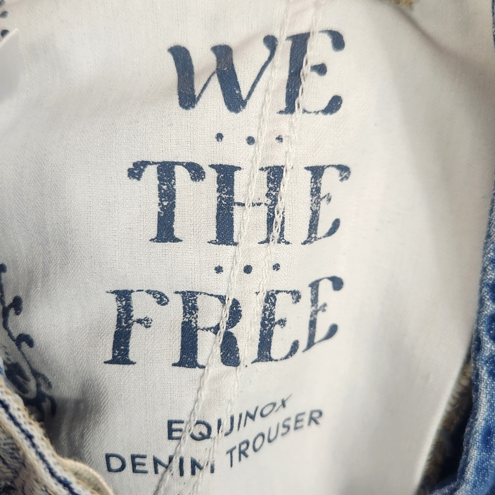 Free People Boho Equinox Denim Trouser Open Sky High Rise Super Wide Leg 27 - Picture 14 of 16